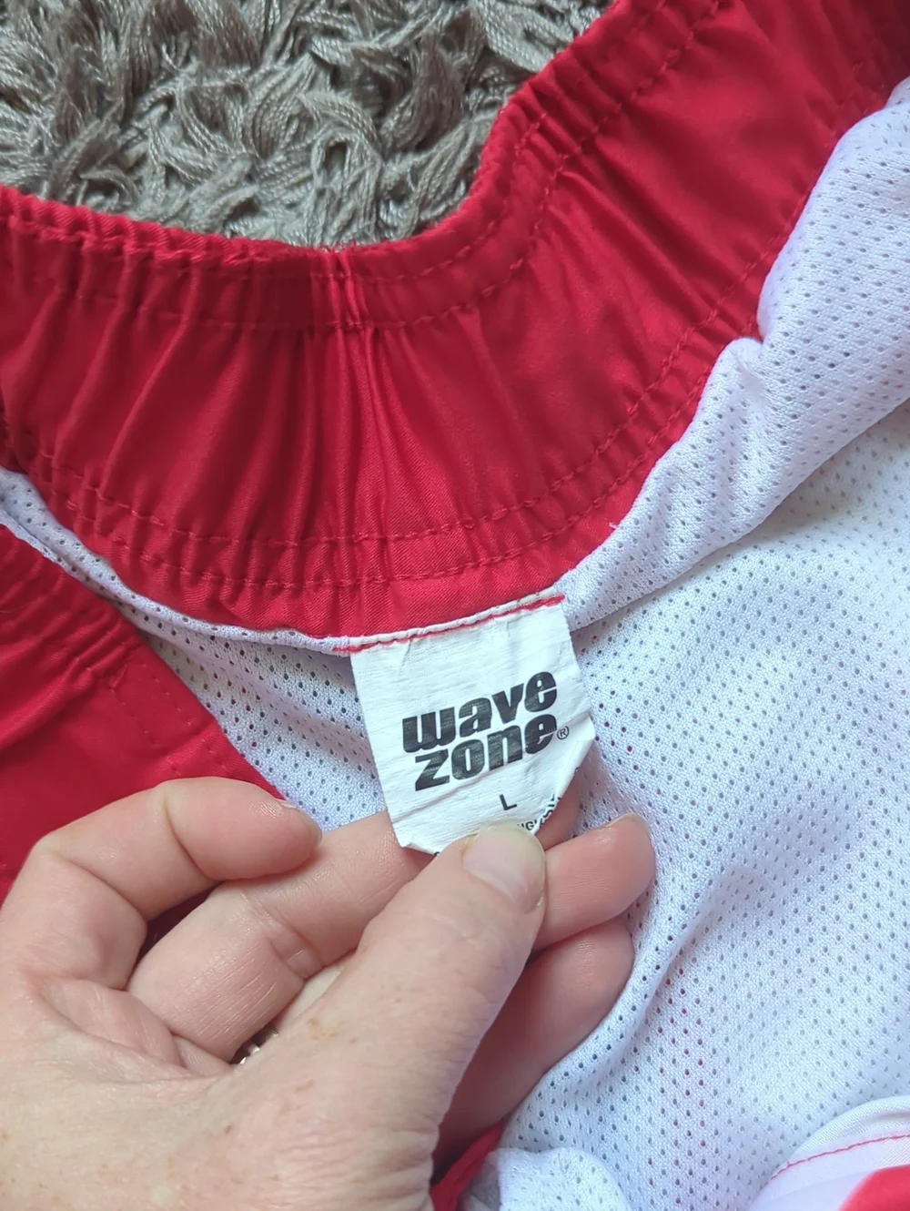 Wave Zone American Flag Star & Stripe Swim Trunks - Red, White & Blue Size L